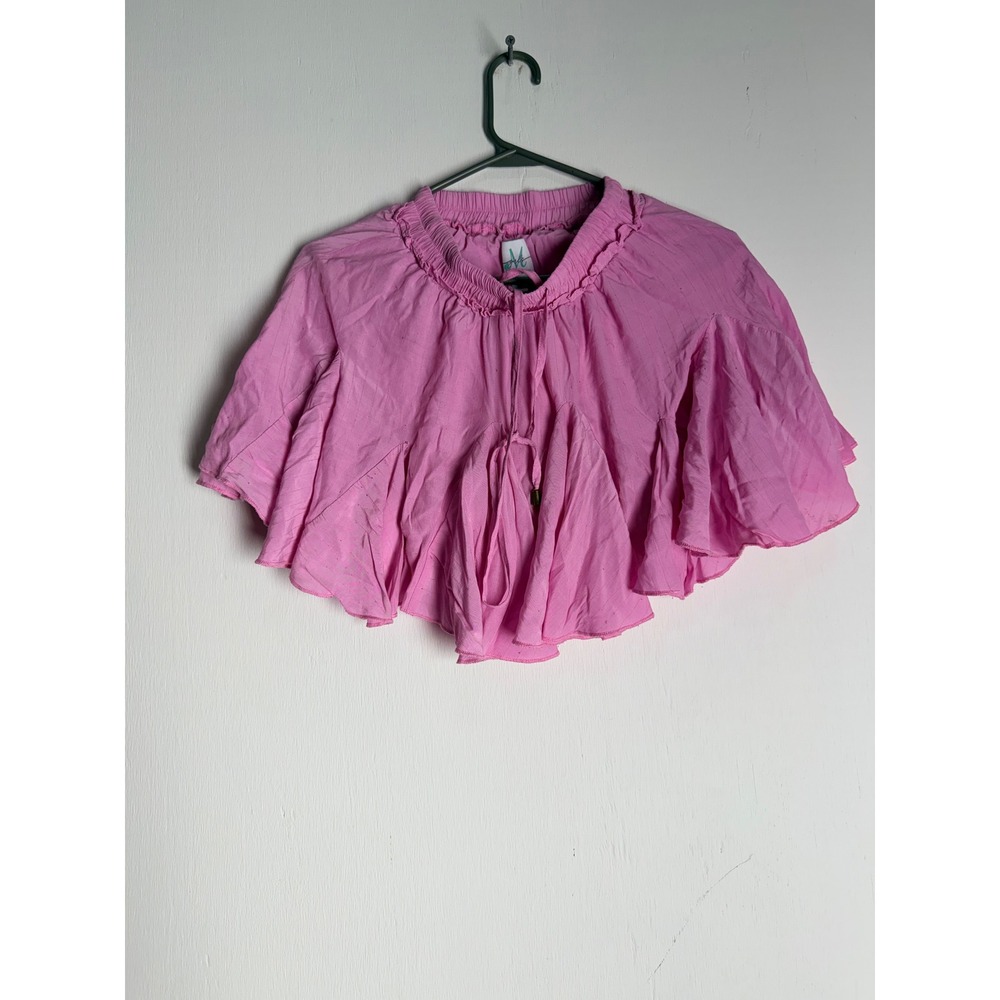 Shop The Mint Girls Pink Ruffle Mini Skirt Elastic Waist Tiered Flared Size M